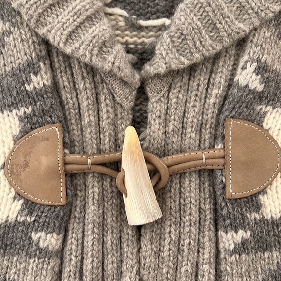 Lauren Ralph Lauren southwestern blanket pattern sweater vest grey ivory M - Picture 4 of 6